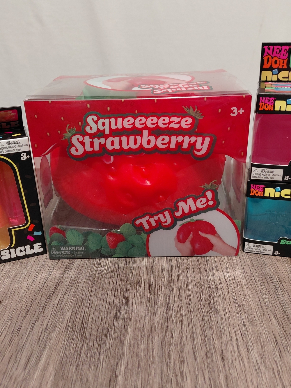 Huge Squishy Lot Needoh Nice-sicle, Pink Nice Cube, Blue Nice Cube & Strawberry
